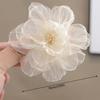 2pcs Elegant Bohemian Chic White Mesh Flower Hair Clips | Ruffled Petal Design, Sweet Floral Hair Accessories | for Women and Girls