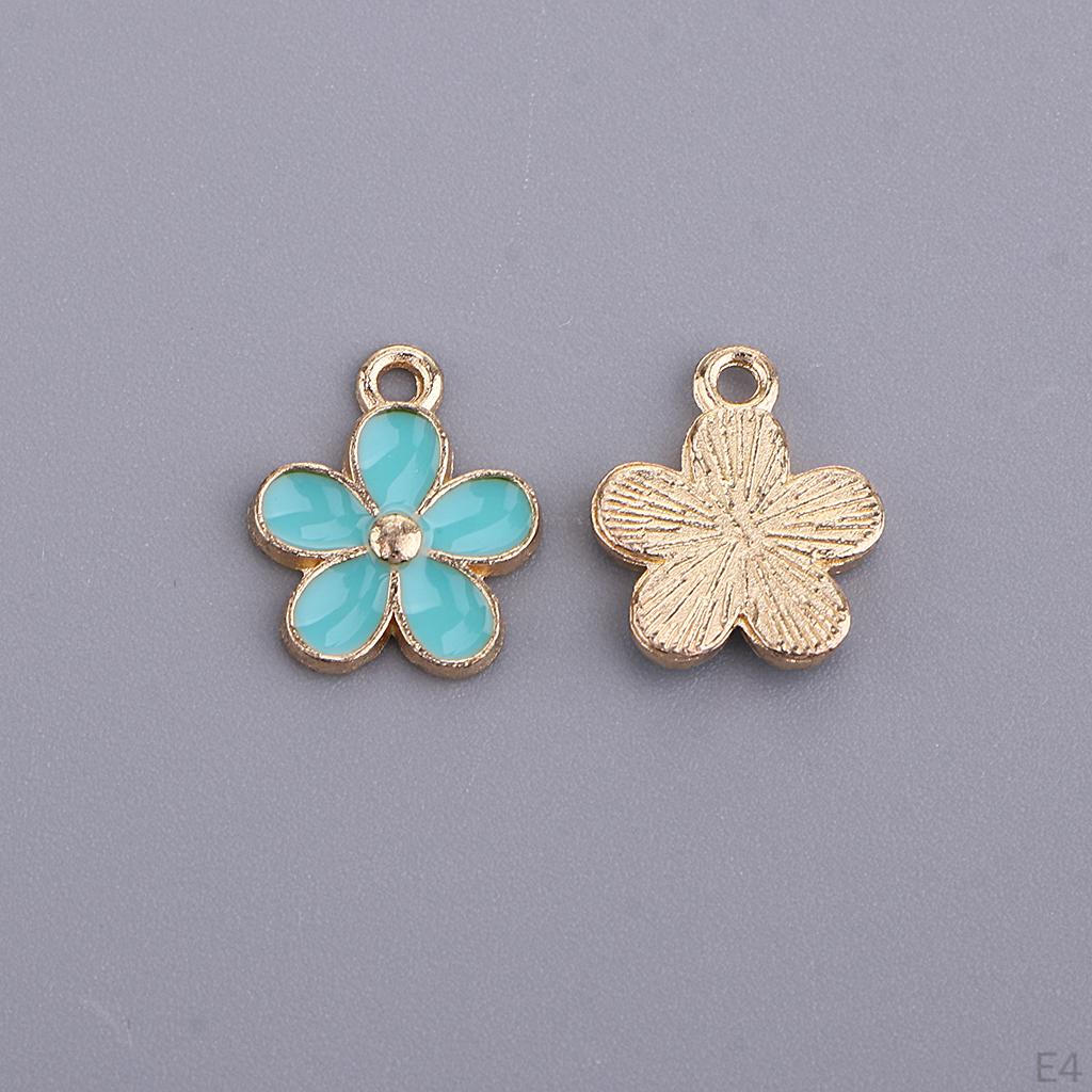 10 Colorful Flower Charm Pendants for Jewelry Making crafts Small Bulk Charms Necklace Bracelet