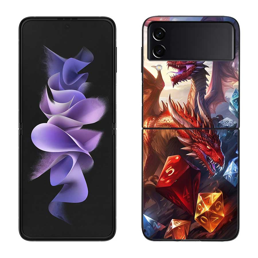 Game D-Dungeons D-Dragons D-DND Phone Case For Samsung Z Flip 7 6 5G Galaxy Z Flip 5 4 3 Black Hard Cell Cover Luxury PC Shell