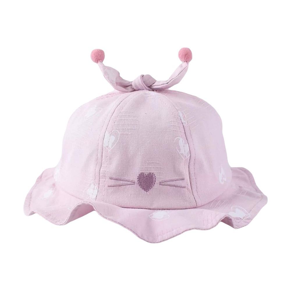 Heart Print Infant Bucket Hat Bow Toddle Fisherman Hat Sweet Baby Sun Hat  Girls