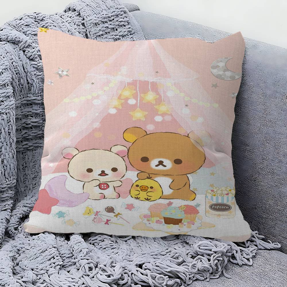Anime Cute Cartoon RRilakkuma Cushion Cover Car Throw Pillow Case For Sofa Car Christmas Gift xcm xcm