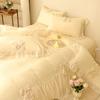 Chic Ruffle Lace Edge Sweet Princess Style Nature Soft Skin Friendly 4pcs Bedding set Bed Sheet Pillowcases Twin Queen King