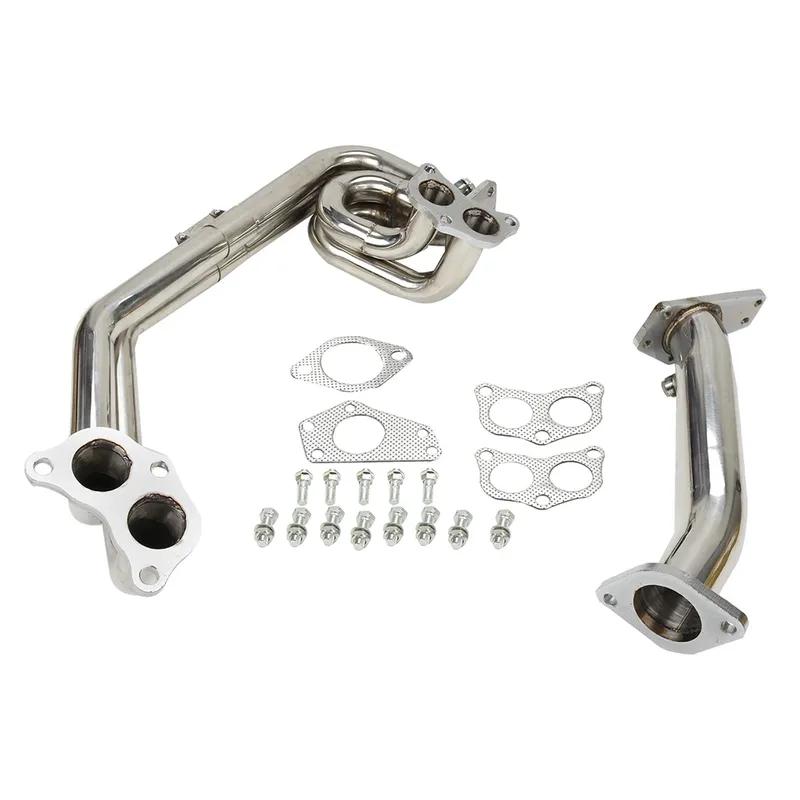 STAINLESS EXHAUST MANIFOLD 2-PIECES HEADER FOR 08-17 Subaru IMPREZA WRX/STI G3/G4 EJ25