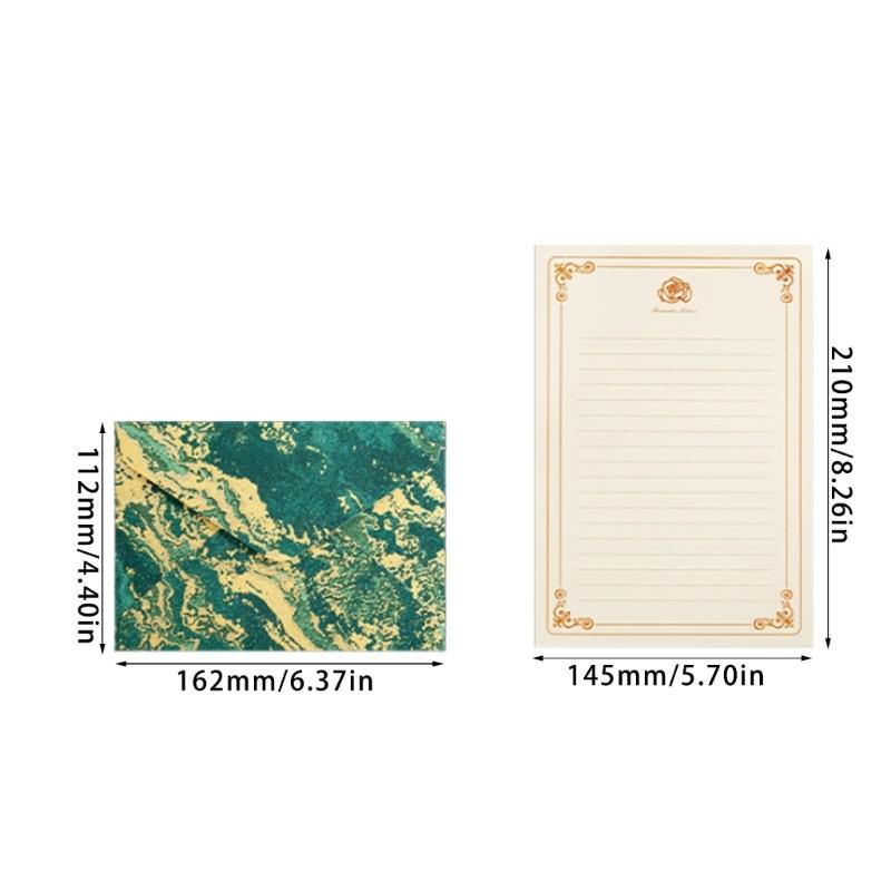 1 set kinesisk stil brevpapper och kuvert set Retro brevpapper med kuvert Skrivpapper för presentkort