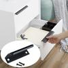 Hidden Drawer Handle Curved Design High Strength Ergonomic Aluminium Alloy Black Concealed Finger