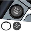 Mandark Car Engine Start Stop Push Botton Cover, Alumninum Vehicle Key Ignition Switch Knob Protector with Metal Ring Decal, Auto Decor Accessories