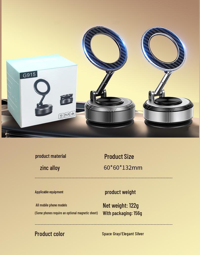 Magnetic Car Dashboard Phone Holder with Suction Cup