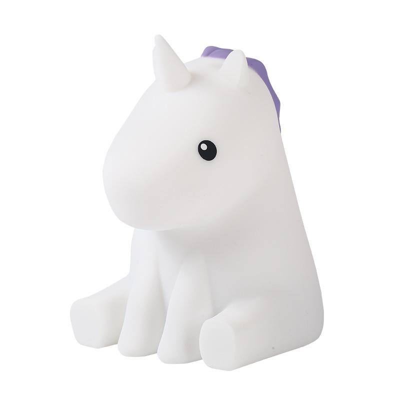 Adorable Rechargeable Silicone Puppy Night Light - Tap-Activated LED Bedside Lamp with Feeding Mode