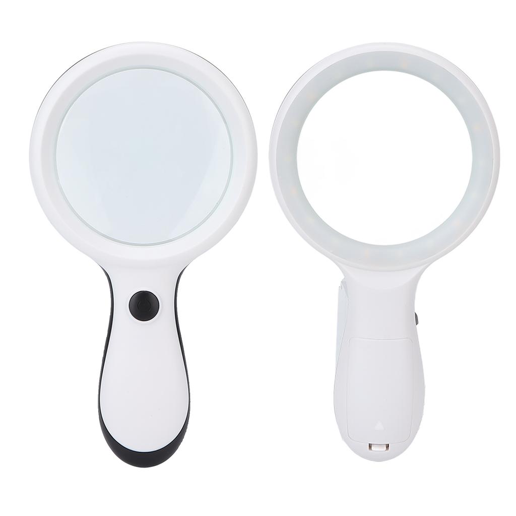 Handheld Reading Magnifying Glass LED Magnifying Glass 10 Times 88mm for Reading Books and Newspapers