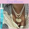 Natural Shell Necklace For Women With Geometric Alloy Pendant Summer 2025 Trend