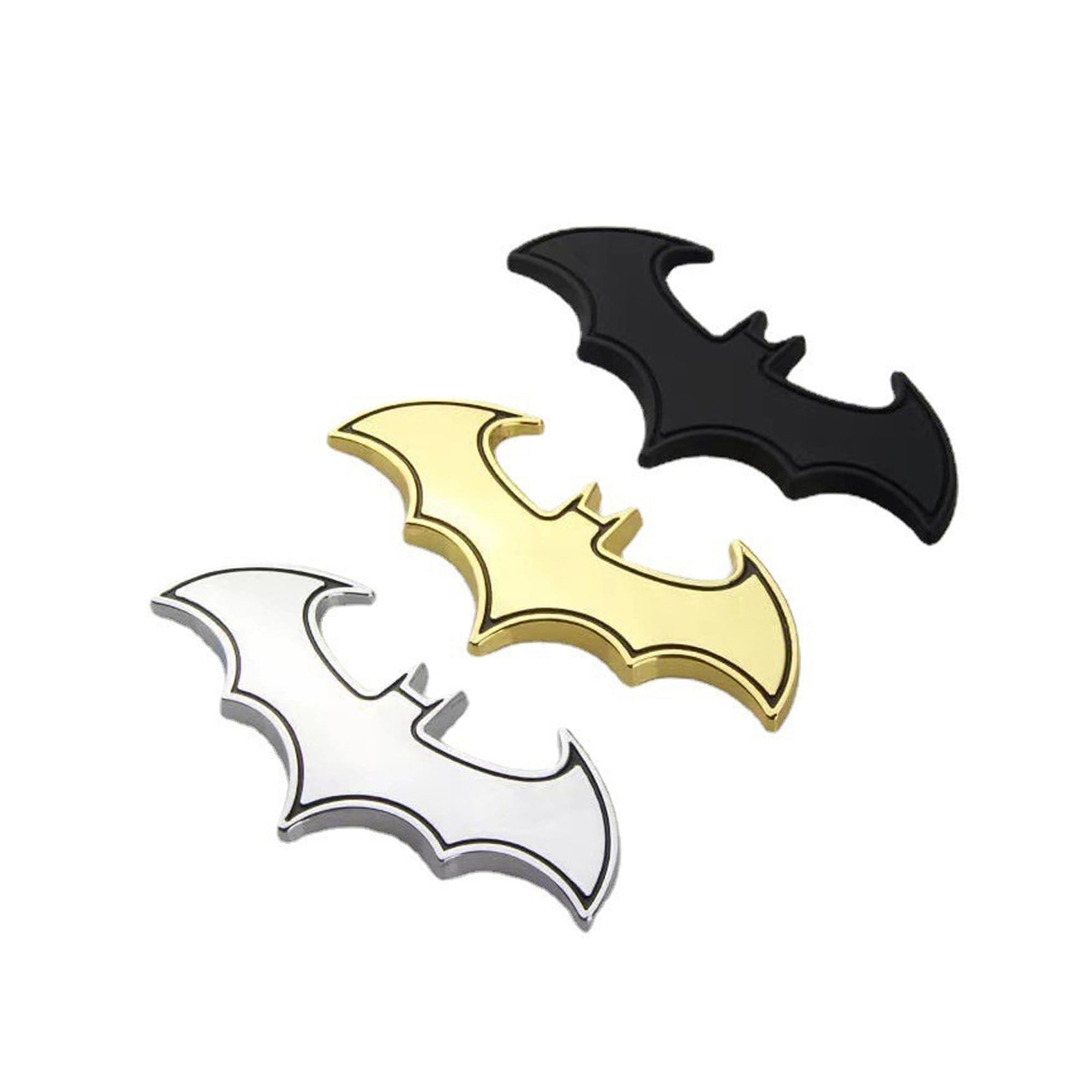 

KRGNPLE Car Stickers Character Car Sticker Zinc Alloy Stick-on 3D Waterproof Personality Decoration Easy Installation (Bat Design)