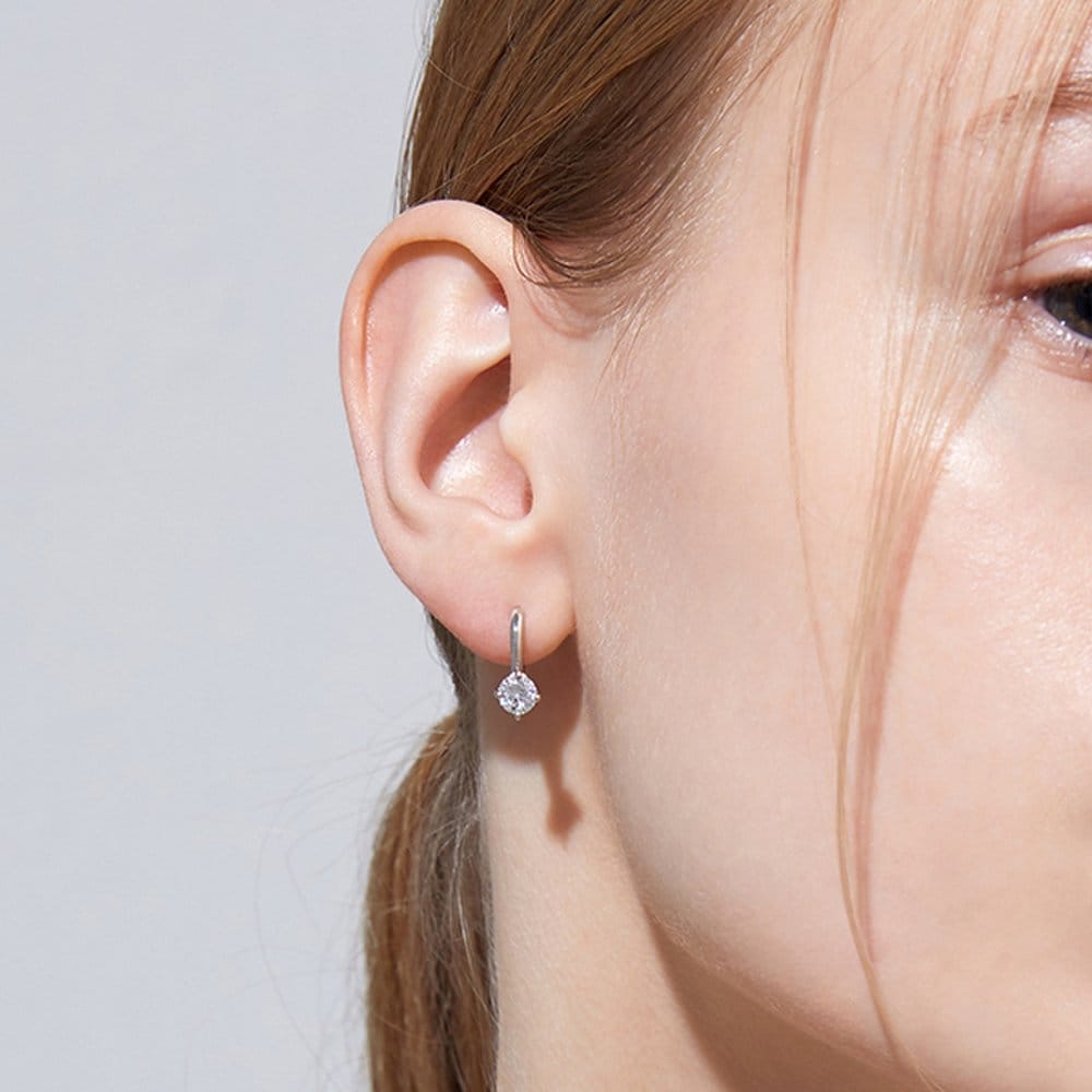 [Stonehenge] Silver One-Touch Earrings Sc1673