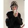 Japanese-style Sweet Hollow Floral Embroidered Knitted Hat for Women, Autumn and Winter, Warm and Versatile Woolen Fisherman Hat for Students, Trendy