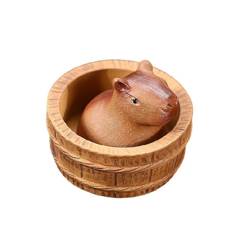 Cute Capybara Ornament Table Figure Distinctive Clay Capybara for Collector