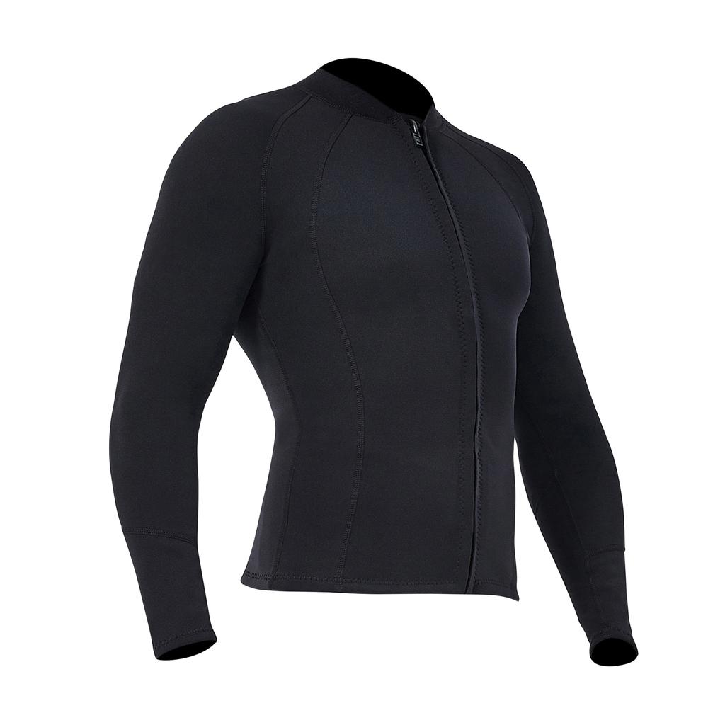 2mm Neoprene Men Women Diving Top with Front Zipper Wetsuits Jacket Long Sleeves Wetsuit Top for Snorkeling Scuba Diving Surfing Water Sports Swimming
