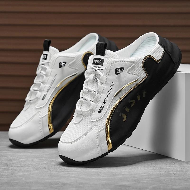 Summer Breathable Lightweight Man Casual Shoes Men Half Slippers Non-slip Flats Lazy Shoes Comfortable Walking Sneakers