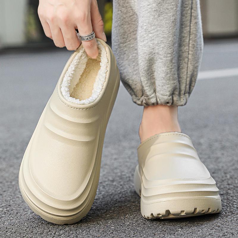 Black chef shoes kitchen soft-soled shoes winter velvet cotton shoes warm casual sneakers