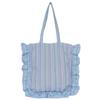 Fresh Checkered Ruffle One-Shoulder Lace Backpack: Cute Korean Style Tote for Daily Commute and Students