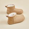 Women's Winter Warm Mini Snow Boots Fuzzy Faux Suede Walking Shoes for Women Casual Anti-Slip Comfortable Platform Short Booties With Faux Fur Lined