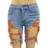 Nyári női farmer rövidnadrág Szakadt nyers szélű rövidnadrág