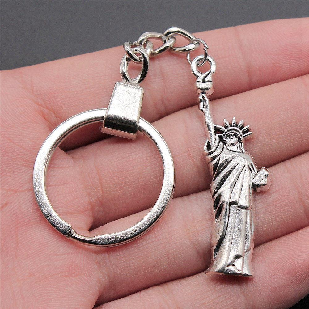 Chiefs Pharaohs Buddha Spiritual Amulet Pendant Antique Bronze Metal Keychain with 30mm Ring for Couples