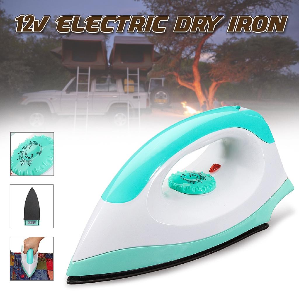 12V 50Hz Portable Electric Clothes Handheld Dry Iron Non-stick Soleplate For Camper Travel Automatically Adjust 150W