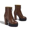 Women's High-heeled Short Boots Autumn and Winter New European and American Style Waterproof Table Thick-heeled Large-size Roman Short Boots