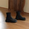 Autumn and Winter Women's Platform Fashion Boots Non-slip Large Size Women's Boots Round Head High Boots Women's Middle Heel New Square Heel Leathe