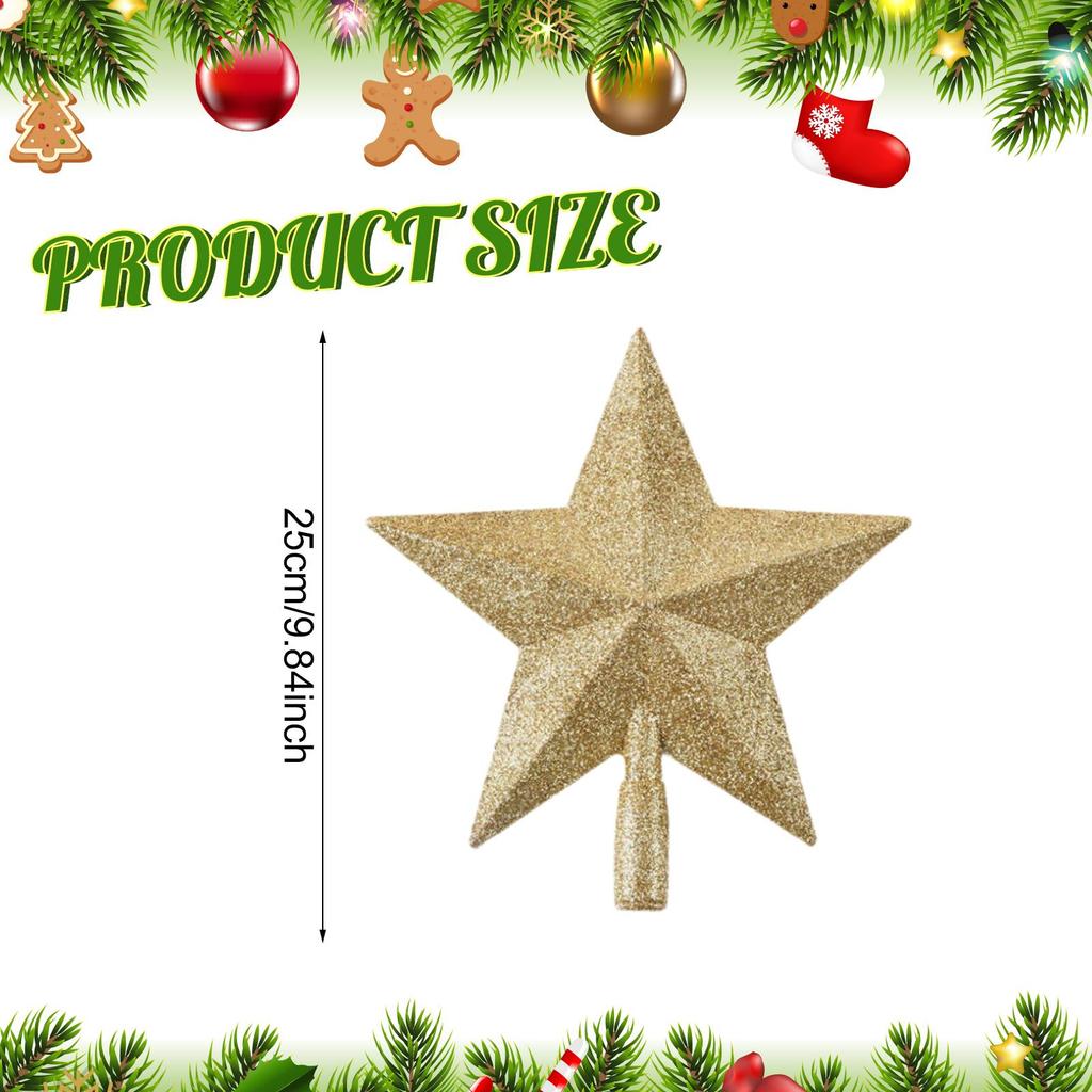 Elegant Christmas Tree Top Star Ornament Hanging Decor for Indoor Christmas Home Decorations