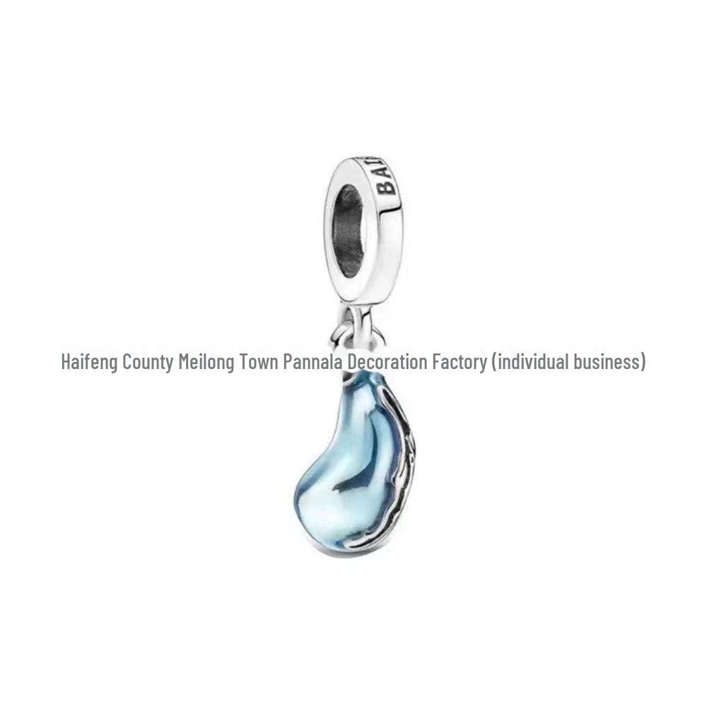 Panjia Blue Series White Copper S925 Silver-Plated Beaded Bracelet with Pendant DIY Accessories