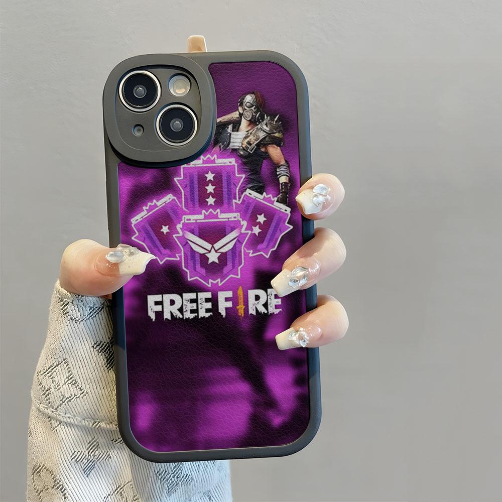 Free Fire Game Phone Case For IPhone 16 14 13 11 12 Pro Max Mini X XR XS Taiping 8 Plus Mini Lambskin Silicone Shell Cover