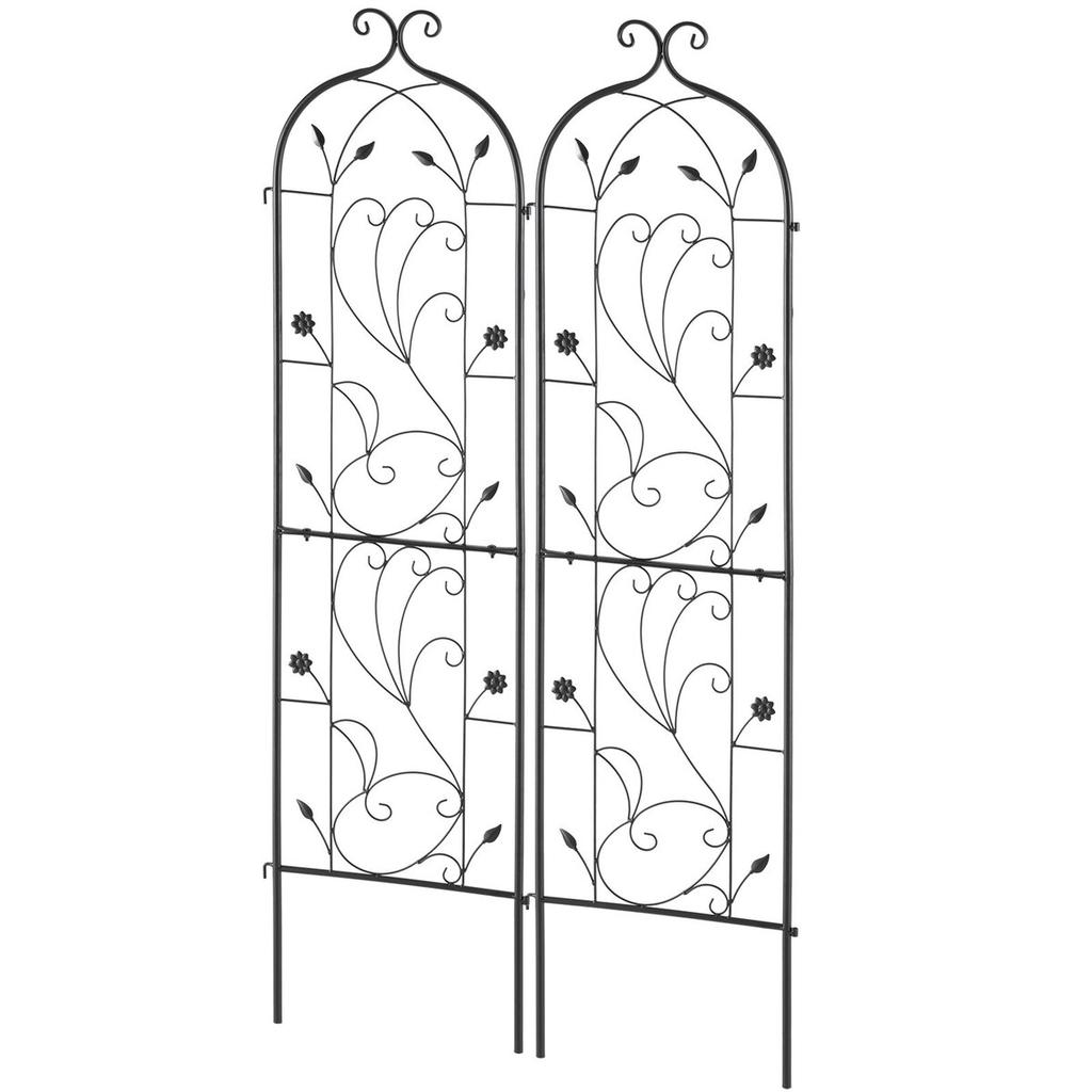 2 Packs Metal Garden Trellis for Climbing Plant Support 60x15 In Rustproof