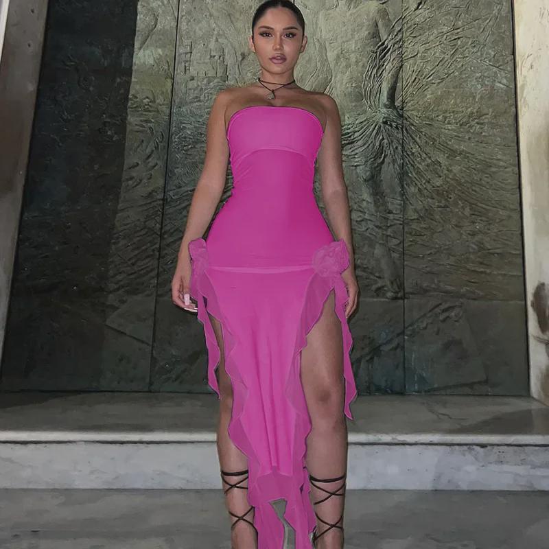 Robe Sexy Femme Printemps/Été 2024 à Une Épaule