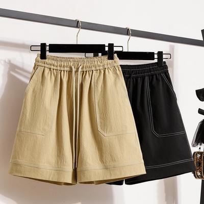 DIMANAF 2024 Plus Size Women Summer Loose Pants 5XL High Waist Shorts Elastic Wide Leg Pants Casual Basic Short Pants