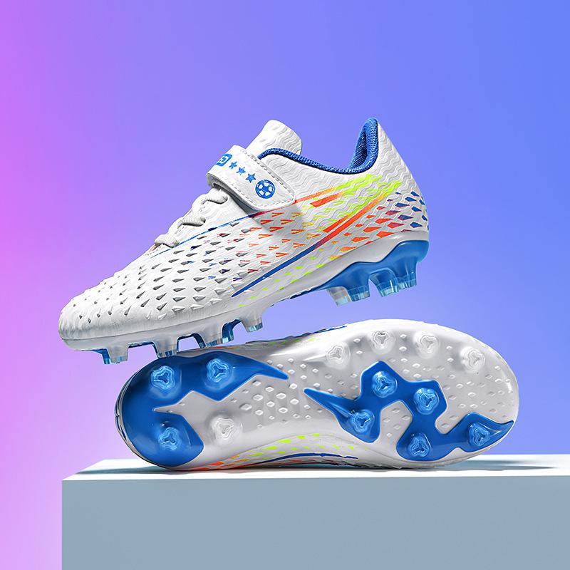 New Children's Football Shoes Men's Long Nails Youth Non-slip Breathable Shoes Student Lace-up Velcro Sneakers Women