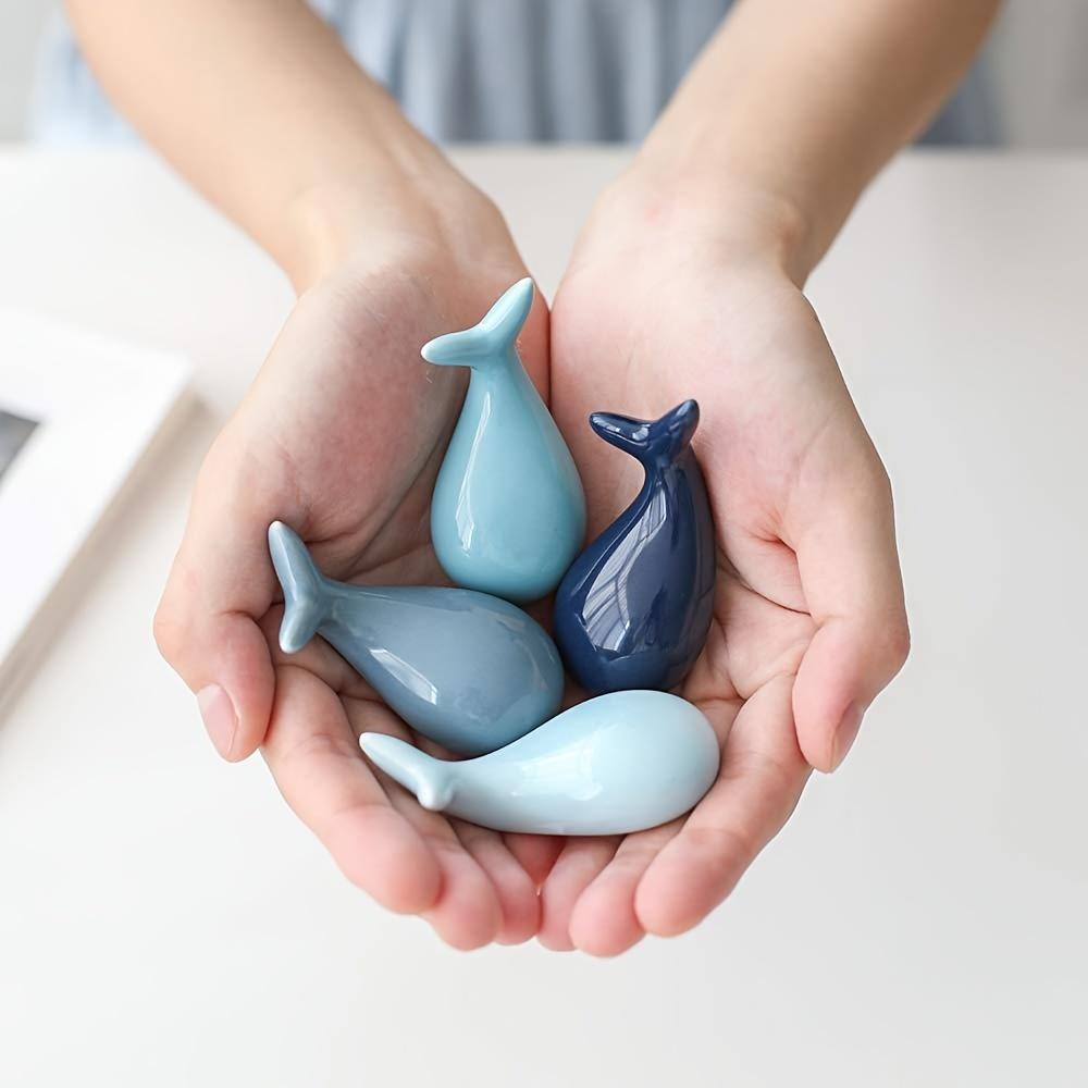 

4 шт. керамическая подставка для палочек для еды/подставка для ножа и вилки в виде синего кита, креативная подставка для палочек для еды, ложки, вилки, ножа в виде животного, украшение стола 4 pieces