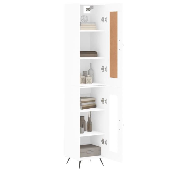VidaXL Buffet haut Blanc 34,5x34x180 cm Bois d'ingénierie 3200361