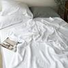 100% Linen Bed Sheet Set, High Quality Solid Color Fitted Sheet Set, Single Double Queen King Size Flat Sheet Set,Bedding White