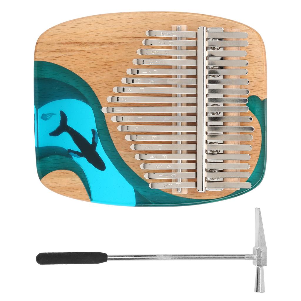 Kalimba Thumb Piano Whale 17‑Key Music Instrument with Sticker for Children Beginner