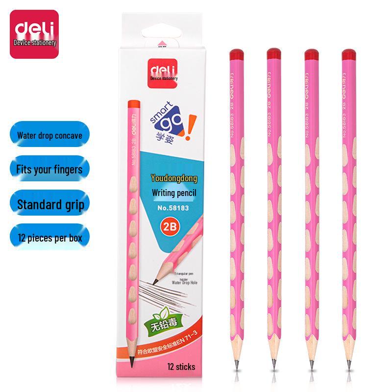 Deli Perforated 2B Pencils - HB Children's Writing & Correction Set