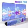 Pixel Art Cloudy Sky Mousepad Cute Mouse Pad Kawaii XXL E-Sports Desk Pad Extended Gaming Keyboard Mat Large Pink purple DeskMat