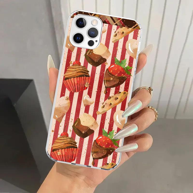 Macaron Ice Cream Cake Doughnut Phone Case for Iphone 17 Air 16 15 Plus 14 13 Mini 12 11 Pro Max 16E 7 8 SE 2020 Soft Funda Prin
