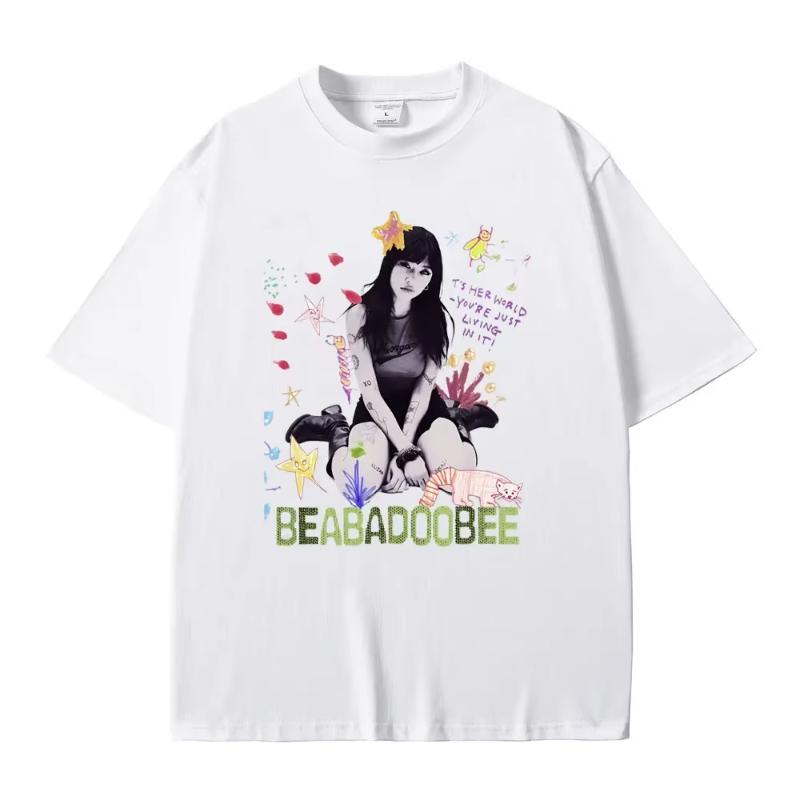 Singer Beabadoobee Graphic Print Tshirt Unisex Women Fashion Cotton Oversized Tshirt Unisex Casual Y2k Style Short Sleeve T Shirts