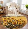 Sunflower Rugs Sofa Table Non-slip Round Carpets Chair Floor Mat Gift Child Play Mat Rug Living Room Bedroom Carpet Home Decor