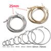 10pcs Black Open Earrings Circle Stainless Steel Earring Hooks 15-40mm Loop Base Ear Ring for Jewelry Making Components DIY