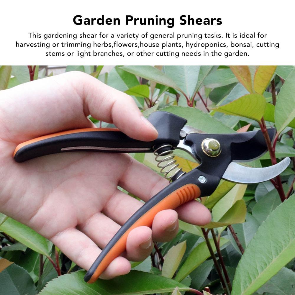 Steel Pruning Shears Black and Yellow Gardening Scissors Durable Tender Branch Trimming Tools
