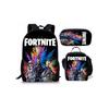 (Grey) Bag School 3pcs Backpack Lunch Box And Pencil Bag Suitable Teenager For