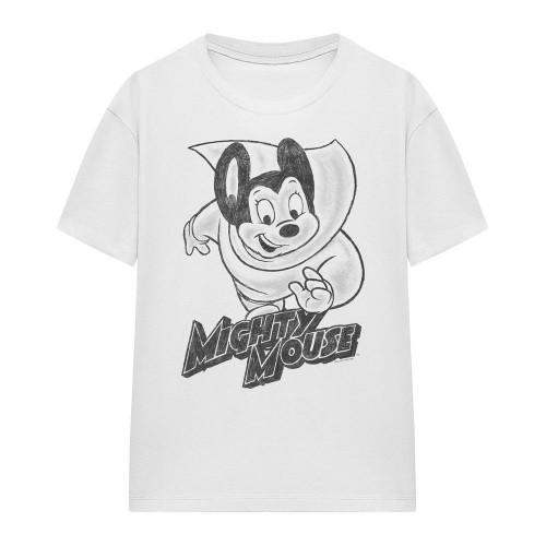Mighty Mouse Unisex Adult Mighty Sketch T-Shirt