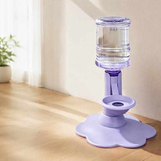 Nešiojamas vandens dozatorius grindims, gravitacinis katės dozatorius, 640 ml talpykla, automatiškai papildomas dubenėlis, paaukštintas patvarus naminių gyvūnėlių fontano keitiklis