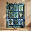Paw Prints in Quilt Pattern Used for Sofa Bedroom Living Room Bed Couch Chair Warm Blanket Travel Flannel Fabric Blankets